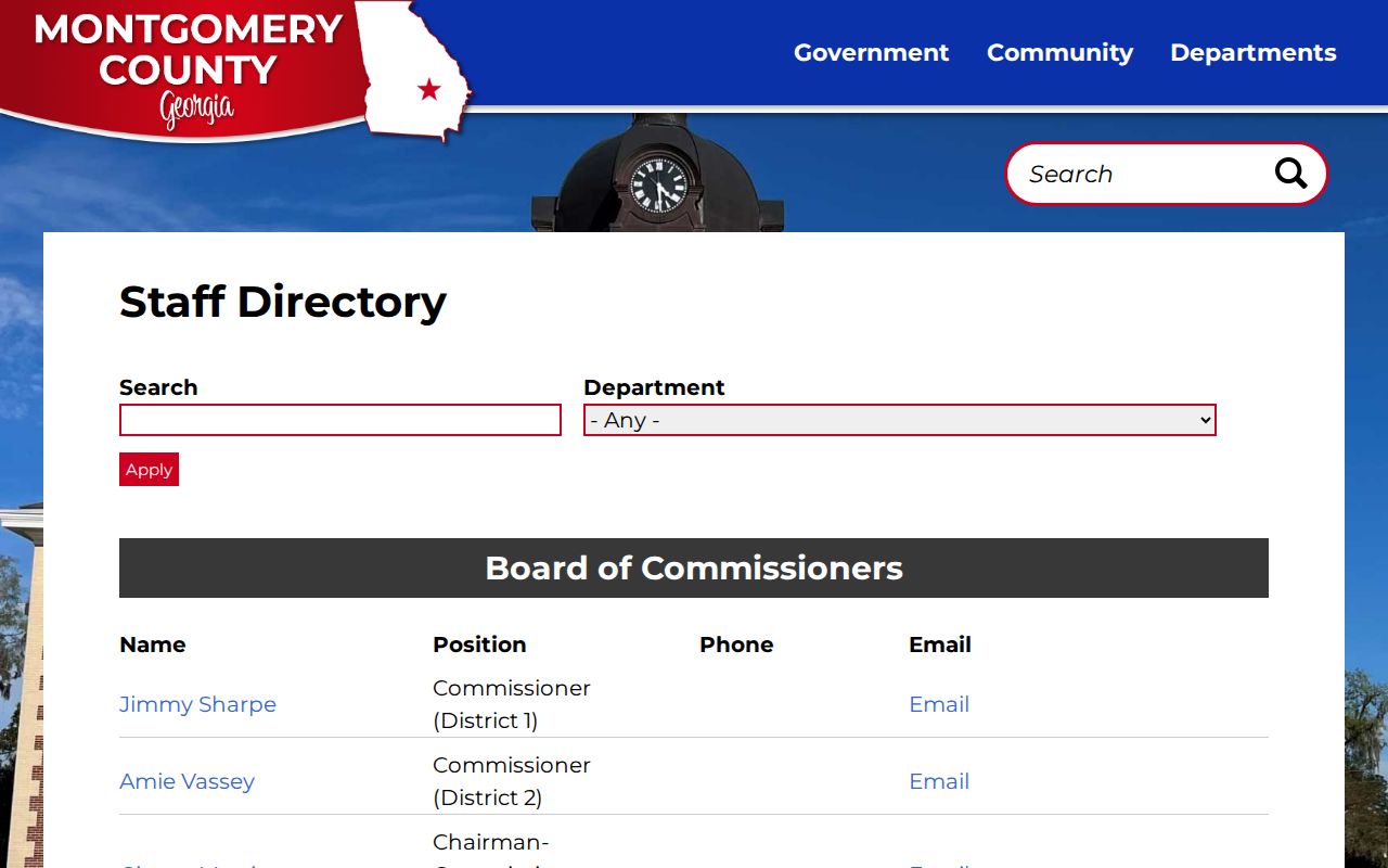 Montgomery County Jail release-record contact directory